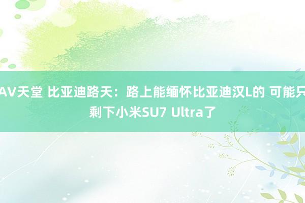 AV天堂 比亚迪路天：路上能缅怀比亚迪汉L的 可能只剩下小米SU7 Ultra了