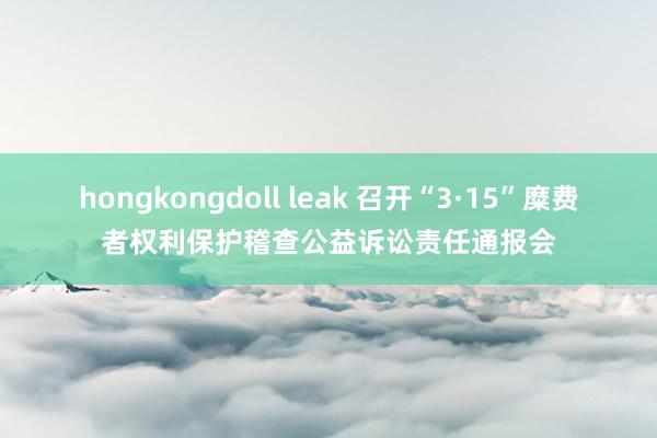hongkongdoll leak 召开“3·15”糜费者权利保护稽查公益诉讼责任通报会