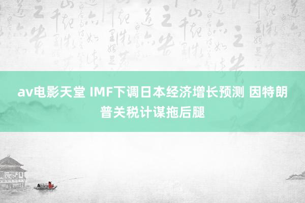 av电影天堂 IMF下调日本经济增长预测 因特朗普关税计谋拖后腿