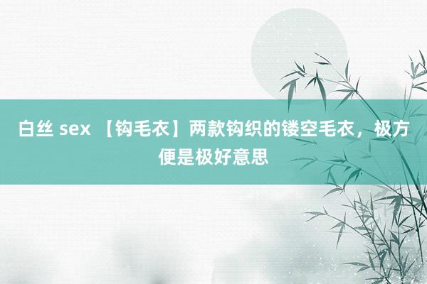 白丝 sex 【钩毛衣】两款钩织的镂空毛衣，极方便是极好意思