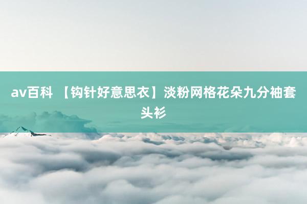 av百科 【钩针好意思衣】淡粉网格花朵九分袖套头衫